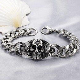 Bracelet En Titane Tête De Mort De Qualité Supérieure