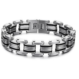Bracelet Classique En Titane Et Silicone Pour Homme, De Qualité Stable