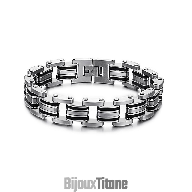 Bracelet Classique En Titane Et Silicone Pour Homme, De Qualité Stable Bracelet Classique En Titane Et Silicone Pour Homme, De Qualité Stable