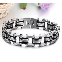 Bracelet Classique En Titane Et Silicone Pour Homme, De Qualité Stable