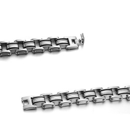 Bracelet Classique En Titane Et Silicone Pour Homme, De Qualité Stable