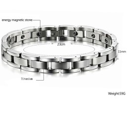Bracelet En Titane Lodestone Pour La Santé Masculine