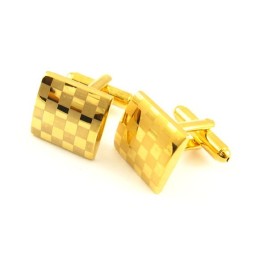 Boutons De Manchette Carrés En Titane Plaqué Or