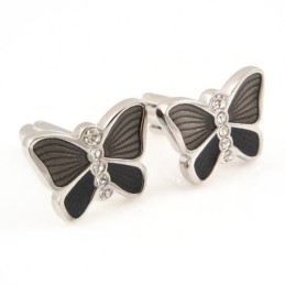 Boutons De Manchette Papillon En Titane Avec Diamants