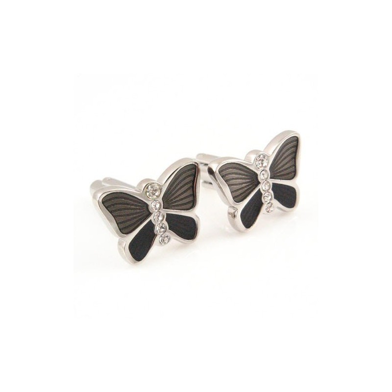 Boutons De Manchette Papillon En Titane Avec Diamants Boutons De Manchette Papillon En Titane Avec Diamants