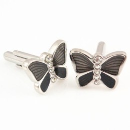 Boutons De Manchette Papillon En Titane Avec Diamants