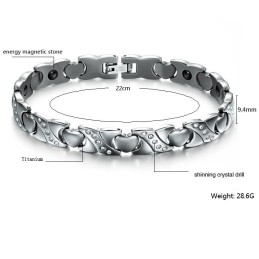 Bracelet En Titane Avec Diamants, Qualité Et Quantité Garanties