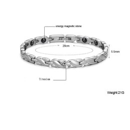 Bracelet En Titane Lodestone Pour La Santé Féminine, Facile À Utiliser