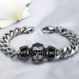 Bracelet En Titane Crâne Pour Homme D'Excellente Qualité