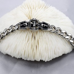 Bracelet En Titane Crâne Pour Homme D'Excellente Qualité