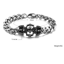 Bracelet En Titane Crâne Pour Homme D'Excellente Qualité