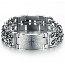 Bracelet En Titane Pour Homme Avec Croix Facile À Utiliser