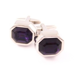 Boutons De Manchette Tendance En Titane Avec Opale Violette Mystérieuse