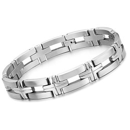 Bracelet En Titane Avec Croix Pour Homme De Haute Qualité