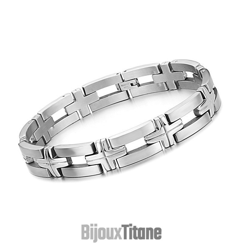 Bracelet En Titane Avec Croix Pour Homme De Haute Qualité Bracelet En Titane Avec Croix Pour Homme De Haute Qualité