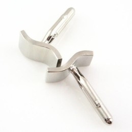 Boutons De Manchette En Titane Et Courbe Sigmoïde