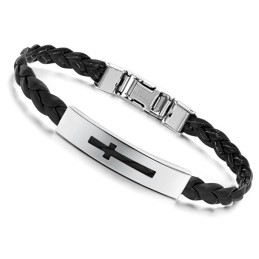 Bracelet Jonc En Titane Et Polyuréthane Pour Femme, Croix De Qualité Stable