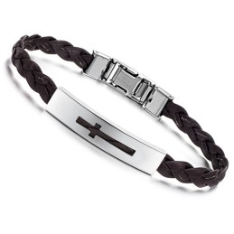 Bracelet Jonc En Titane Et Polyuréthane Pour Femme, Croix De Qualité Stable