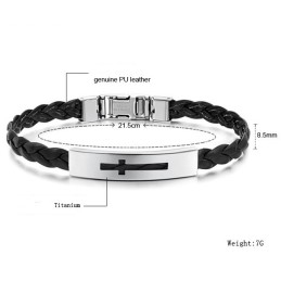 Bracelet Jonc En Titane Et Polyuréthane Pour Femme, Croix De Qualité Stable