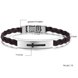 Bracelet Jonc En Titane Et Polyuréthane Pour Femme, Croix De Qualité Stable