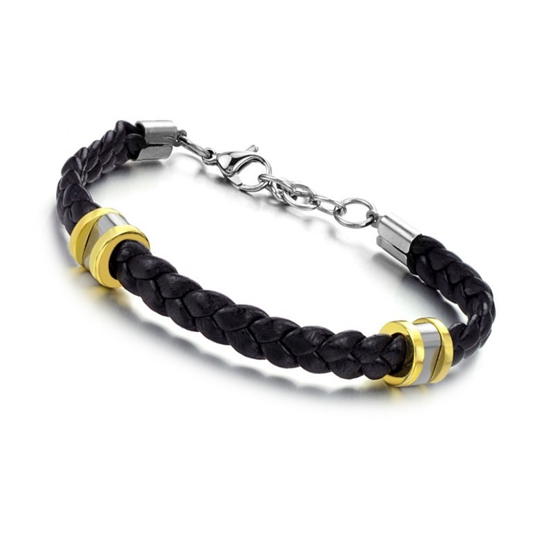 Bracelet En Cuir Titane Concis De Haute Qualité