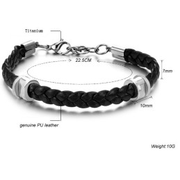 Bracelet En Cuir Titane Concis De Haute Qualité