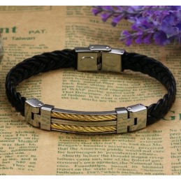 Bracelet En Cuir Titane Pour Homme D'Excellente Qualité