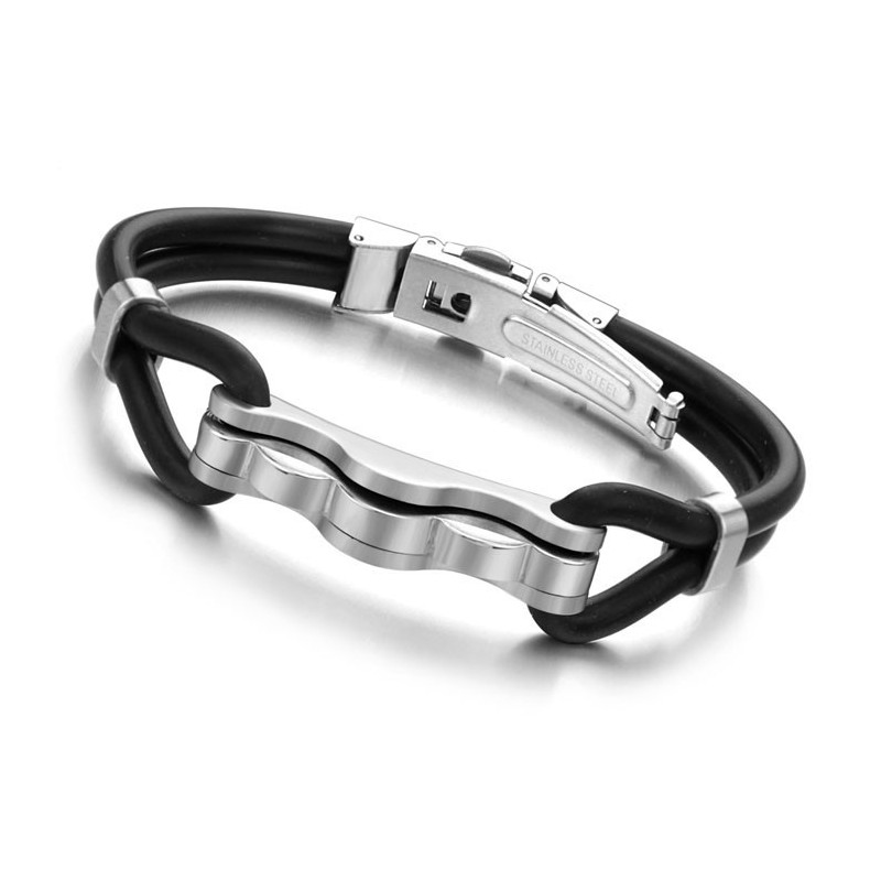 Bracelet En Silicone Et Titane De Qualité Supérieure Bracelet En Silicone Et Titane De Qualité Supérieure