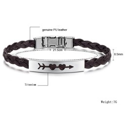 Bracelet En Cuir Titane Pour Femme, Qualité Stable Et Élégante