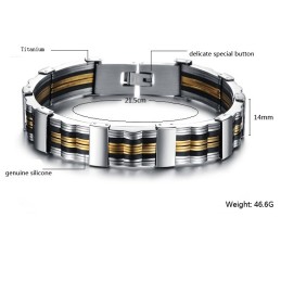 Bracelet En Silicone Et Titane Pour Homme, De Qualité Fiable