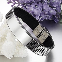 Bracelet Jonc En Cuir Titane Pour Homme, Grande Variété