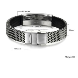 Bracelet Jonc En Cuir Titane Pour Homme, Qualité Et Quantité Garanties
