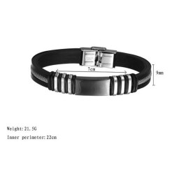 Bracelet Jonc En Silicone Et Titane Pour Homme De Qualité Supérieure