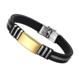Bracelet Jonc En Silicone Et Titane Pour Homme De Qualité Supérieure