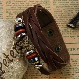 Bracelet En Cuir Titane De Haute Qualité En Forme De Papillon Pour Femme