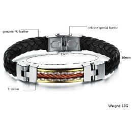 Bracelet En Cuir Et Titane D'Excellente Qualité