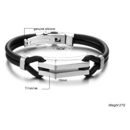 Le Bracelet Jonc En Titane Et Silicone De Qualité Supérieure