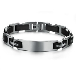 Bracelet Jonc En Silicone Et Titane Pour Homme, Durable Et Résistant