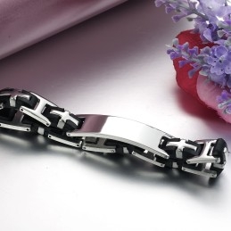 Bracelet Jonc En Silicone Et Titane Pour Homme, Durable Et Résistant