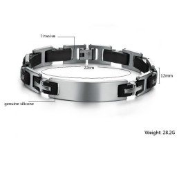 Bracelet Jonc En Silicone Et Titane Pour Homme, Durable Et Résistant