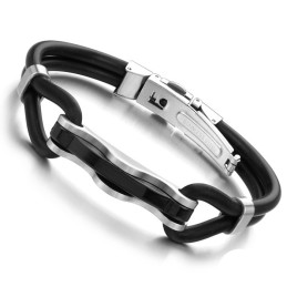 Le Bracelet En Cuir Titane Noir King Of Quantity
