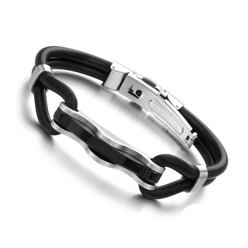 Le Bracelet En Cuir Titane Noir King Of Quantity Le Bracelet En Cuir Titane Noir King Of Quantity