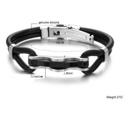 Le Bracelet En Cuir Titane Noir King Of Quantity
