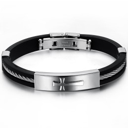 Bracelet Jonc En Titane Avec Croix Pour Homme D'Excellente Qualité