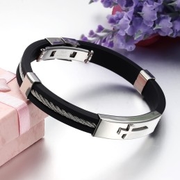 Bracelet Jonc En Titane Avec Croix Pour Homme D'Excellente Qualité