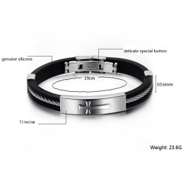 Bracelet Jonc En Titane Avec Croix Pour Homme D'Excellente Qualité