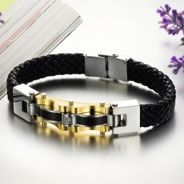 Bracelet En Cuir Titane Pour Homme, Performance Fiable