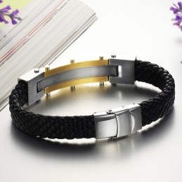 Bracelet En Cuir Titane Pour Homme, Performance Fiable