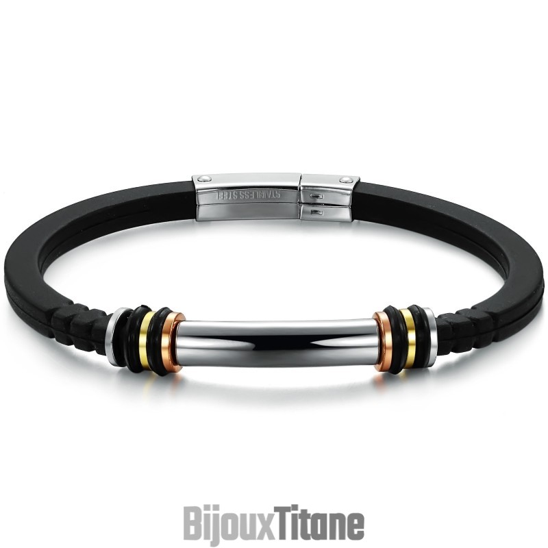 Bracelet En Titane Et Silicone, Vendu Dans Le Monde Entier Bracelet En Titane Et Silicone, Vendu Dans Le Monde Entier
