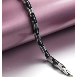 Bracelet Jonc En Titane Et Silicone À Larges Variétés